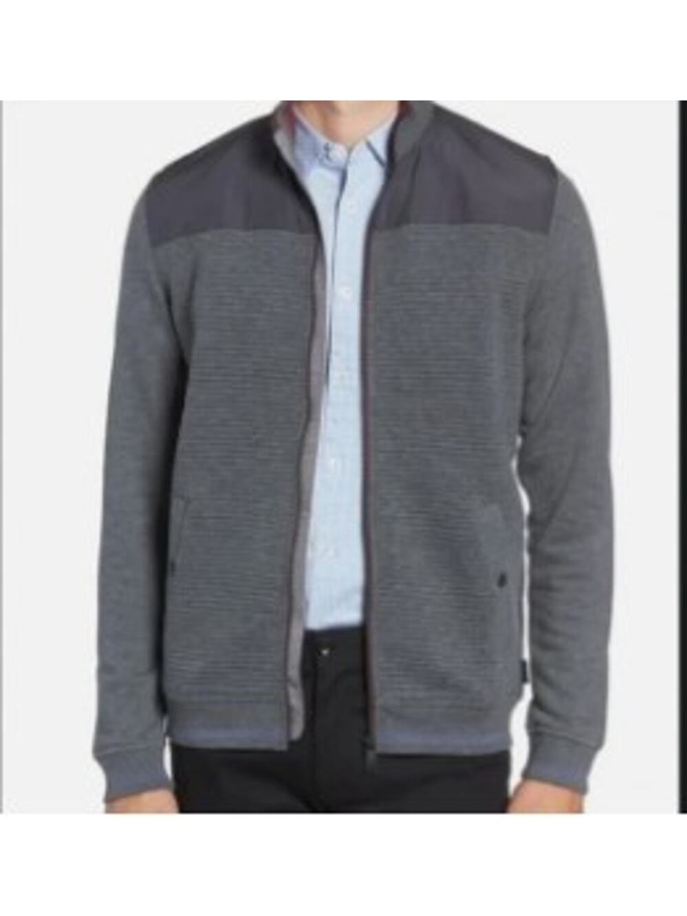 Ted Baker London Sardin Gray Full Zip Jacket Gray Size 6 or XXL